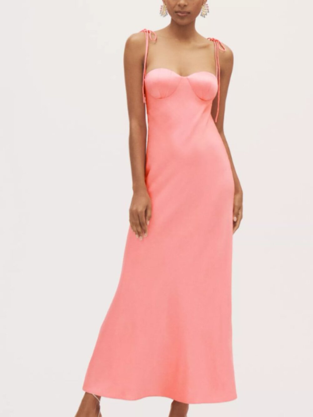 BHLDN Calista Sweetheart Shell Satin Charmeuse Maxi Slip Gown